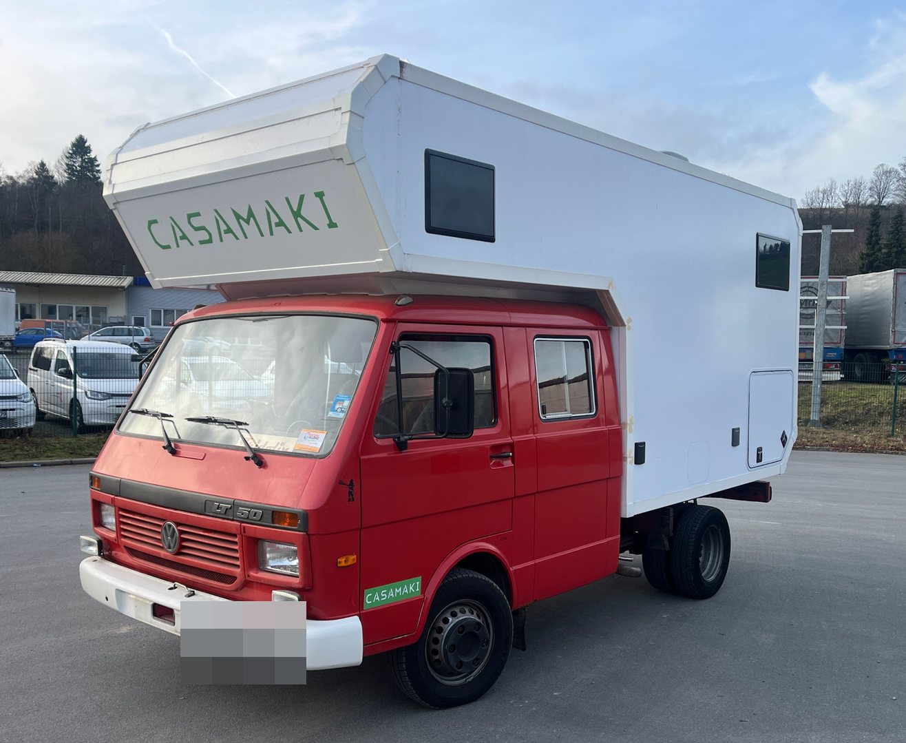 VW LT 50 Fridolin: Festaufbau mit Alkoven von Casamaki, Ansicht 1 von 3